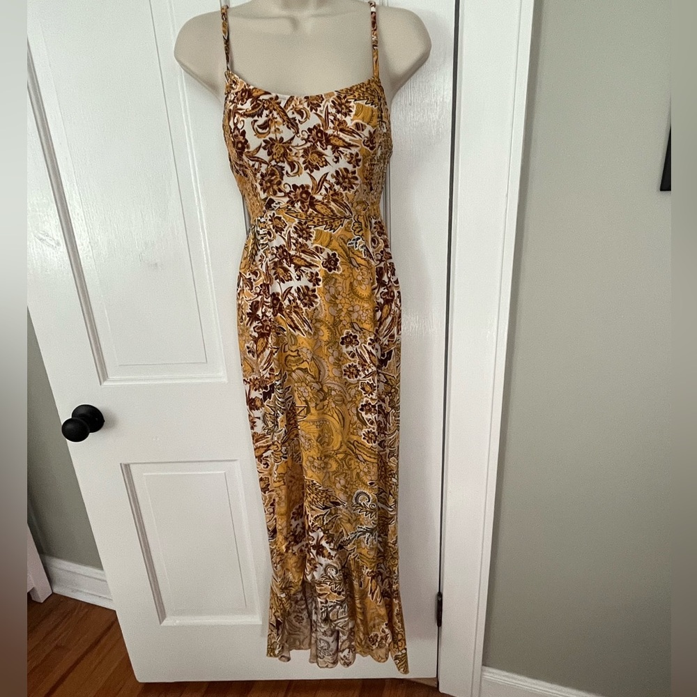 Intimately Free People High Low Floral Maxi Dress Spaghetti Strap Medium